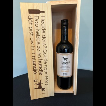 Wijnkist Hundje + Chien Pipi rood