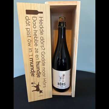 Wijnkist Hundje + Hôrs Blond 75 cl